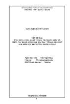 Skkn ứng dụng công nghệ thông tin trong việc tổ chức các hoạt động dạy học bài tế bào nhân sơ (sgk sinh học 10 chương trình cơ bản)