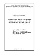 Một số giải pháp nâng cao trình độ chuyên môn cho đội ngũ giáo viên trong trường mầm non lam sơn