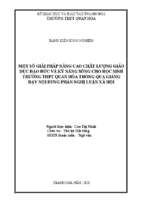 Một số giải pháp nâng cao chất lượng giáo dục đạo đức và kỹ năng sống cho học sinh trường thpt quan hóa thông qua giảng dạy nội dung phần nghị luận xã hội
