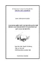 Vận dụng kiến thức di truyền quần thể trong giải nhanh một số bài tập quy luật di truyền