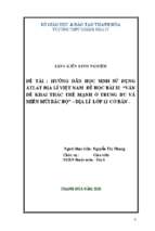 Hướng dẫn học sinh sử dụng atlat địa lý việt nam để học bài 32 vấn đề khai thác thế mạnh ở vùng trung du và miền núi bắc bộ địa lý lớp 12 cơ bản.