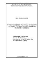 Sử dụng các tiện ích của google trong công tác quản lí tại trường tiểu học hàm rồng thành phố thanh hóa.