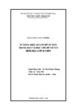 Sử dụng hiệu quả sơ đồ tư duy trong dạy và học chủ đề vectơ hình học lớp 10 thpt