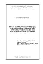 Một số giải pháp nâng cao hiệu quả công tác giáo dục thể chất theo hướng phát triển năng lực cho học sinh trường thpt như thanh