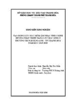 Tạo động lực học môn âm nhạc theo định hướng phát triển năng lực học sinh ở trường thcs hoằng anh  tp thanh hóa năm học 2019 2020