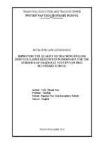 Improving the quality of teaching english through games designed in power point for the students of grade 8 at nguyen van troi secondary school