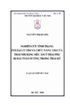 Nghiên cứu tình trạng phì đại cơ tim và chức năng tim của thai nhi bằng siêu âm ở thai phụ bị đái tháo đường trong thai kỳ