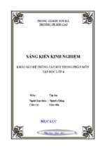 Skkn khảo sát hệ thống câu hỏi trong phân môn tập đọc lớp 4 tập i