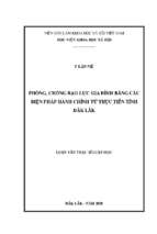 Phòng, chống bạo lực gia đình bằng các biện pháp hành chính từ thực tiễn tỉnh đắk lắk