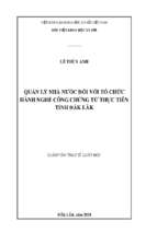 Quản lý nhà nước đối với tổ chức hành nghề công chứng từ thực tiễn tỉnh đắk lắk