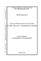 Quản lý nhà nước về trật tự đô thị từ thực tiễn quận 7, thành phố hồ chí minh
