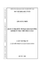 Quản lý nhà nước về phật giáo nam tông khmer từ thực tiễn tỉnh cà mau