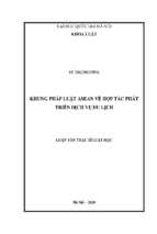 Khung pháp luật asean về hợp tác phát triển dịch vụ du lịch