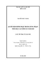 Quyết định hình phạt trong đồng phạm theo bộ luật hình sự năm 2015