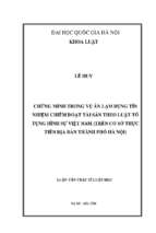 Chứng minh trong vụ án lạm dụng tín nhiệm chiếm đoạt tài sản theo luật tố tụng hình sự việt nam