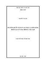 Bảo đảm quyền tự do và an toàn cá nhân bằng pháp luật tố tụng hình sự việt nam​