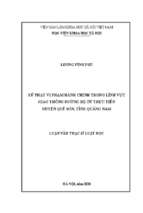 Xử phạt vi phạm hành chính trong lĩnh vực giao thông đường bộ từ thực tiễn huyện quế sơn, tỉnh quảng nam