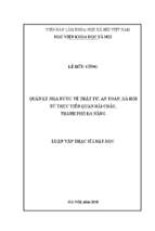 Quản lý nhà nước về trật tự, an toàn, xã hội từ thực tiễn quận hải châu, thành phố đà nẵng