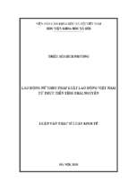 Lao động nữ theo pháp luật lao động việt nam từ thực tiễn tỉnh thái nguyên