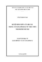 Quyền bào chữa của bị cáo trong tố tụng hình sự từ thực tiễn thành phố hà nội