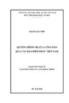 Quyền chính trị của công dân qua các bản hiến pháp việt nam