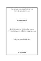 Quản lý nhà nước về đất nông nghiệp từ thực tiễn huyện quế sơn, tỉnh quảng nam
