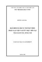 Bảo hiểm xã hội tự nguyện theo pháp luật việt nam từ thực tiễn tại thị xã sơn tây, tp hà nội