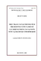 Thực trạng tai nạn thương tích trẻ em dưới 15 tuổi và một số can thiệp dự phòng tai nạn đuối nước tại hai huyện ở tỉnh bình định