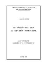 Thi hành án phạt tiền từ thực tiễn tỉnh bắc ninh