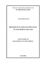 Biện pháp ngăn chặn bảo lĩnh trong tố tụng hình sự việt nam