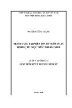 Tranh tụng tại phiên tòa sơ thẩm vụ án hình sự từ thực tiễn tỉnh bắc ninh