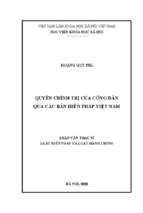 Quyền chính trị của công dân qua các bản hiến pháp việt nam