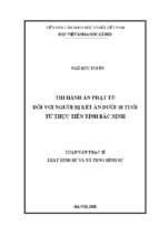 Thi hành án phạt tù đối với người bị kết án dưới 18 tuổi từ thực tiễn tỉnh bắc ninh