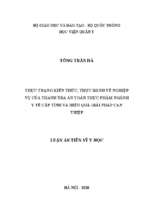 Thực trạng kiến thức, thực hành về nghiệp vụ của thanh tra an toàn thực phẩm ngành y tế cấp tỉnh và hiệu quả giải pháp can thiệp