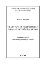 Tội lạm dụng tín nhiệm chiếm đoạt tài sản từ thực tiễn tỉnh bắc ninh