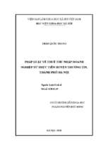 Pháp luật về thuế thu nhập doanh nghiệp từ thực tiễn huyện thường tín, thành phố hà nội