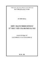 Miễn trách nhiệm hình sự từ thực tiễn thành phố hà nội