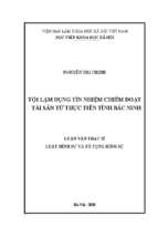 Tội lạm dụng tín nhiệm chiếm đoạt tài sản từ thực tiễn tỉnh bắc ninh