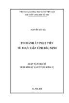 Thi hành án phạt tiền từ thực tiễn tỉnh bắc ninh