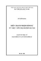 Miễn trách nhiệm hình sự từ thực tiễn thành phố hà nội