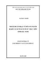 Thi hành án phạt tù đối với người bị kết án dưới 18 tuổi từ thực tiễn tỉnh bắc ninh