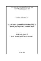 Tranh tụng tại phiên tòa sơ thẩm vụ án hình sự từ thực tiễn tỉnh bắc ninh