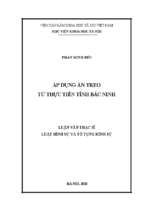 áp dụng án treo từ thực tiễn tỉnh bắc ninh