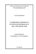 Các biện pháp tư pháp đối với người dưới 18 tuổi phạm tội từ thực tiễn tỉnh bắc ninh