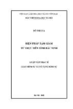 Biện pháp tạm giam từ thực tiễn tỉnh bắc ninh