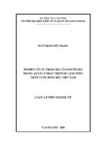 Nghiên cứu sự tham gia của người dân trong quản lý phát triển du lịch nông thôn vùng đông bắc việt nam