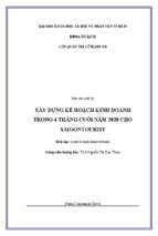 Tiểu luận môn quản trị kinh doanh lữ hành xây dựng kế hoạch kinh doanh trong 6 tháng cuối năm 2020 cho saigontourist