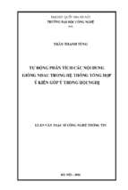 Tự động phân tích các nội dung giống nhau trong hệ thống tổng hợp ý kiến góp ý trong hội nghị