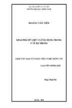 Khai phá dữ liệu và ứng dụng trong y tế dự phòng