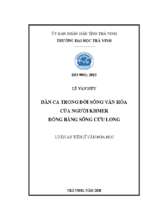 Dân ca trong đời sống văn hóa của người khmer đồng bằng sông cửu long